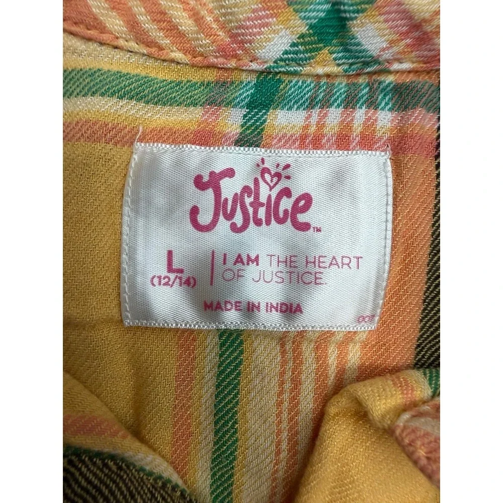 Girls Justice Plaid Shirt 12/14 + Cozie XS Ho Ho Ho Sweatshirt Lot